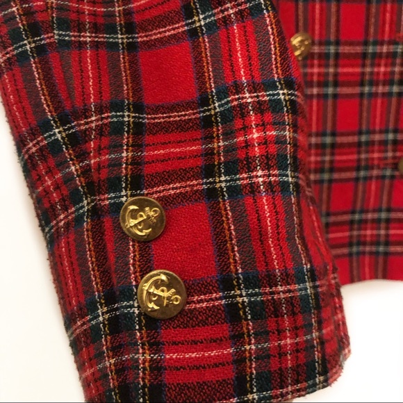 Vintage Tailored Blazer Clueless Red Plaid - Picture 2 of 8
